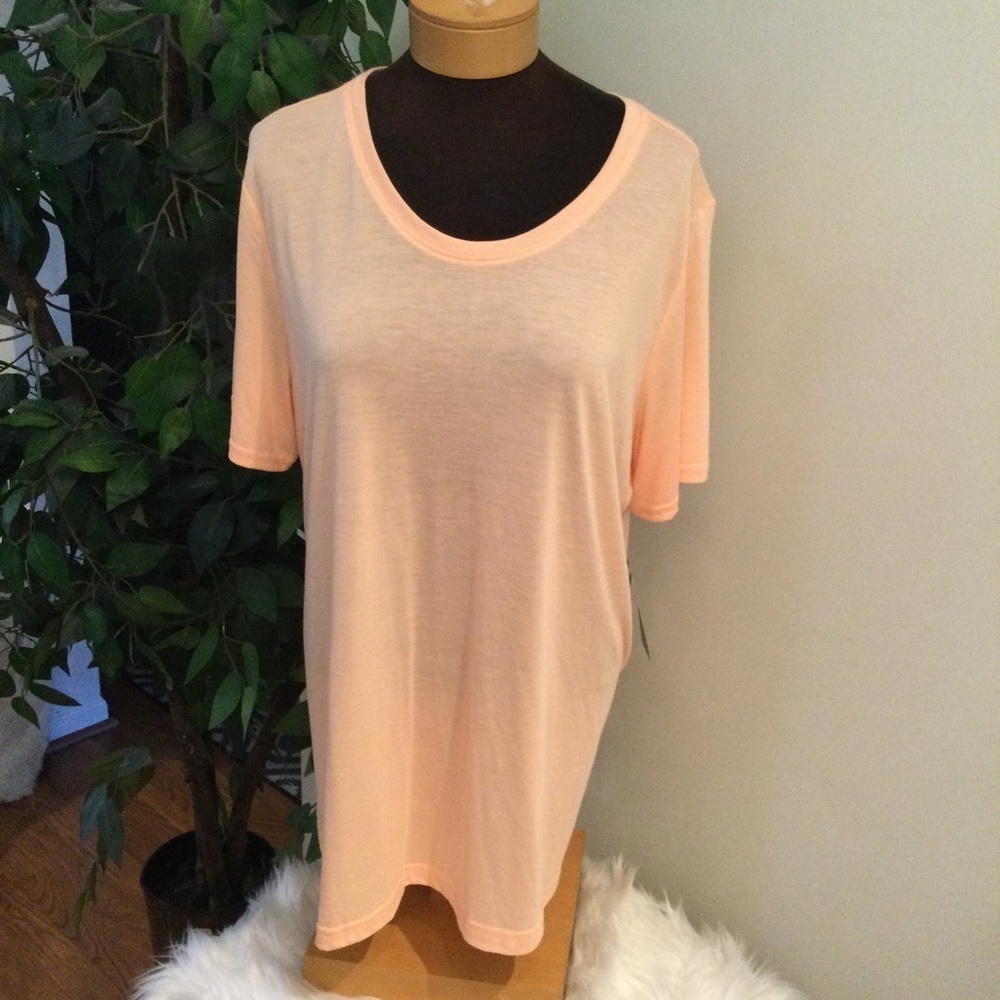 Tek Gear Women’s 1X vented hem tee scoop neck short sleeve semi sheer hi…